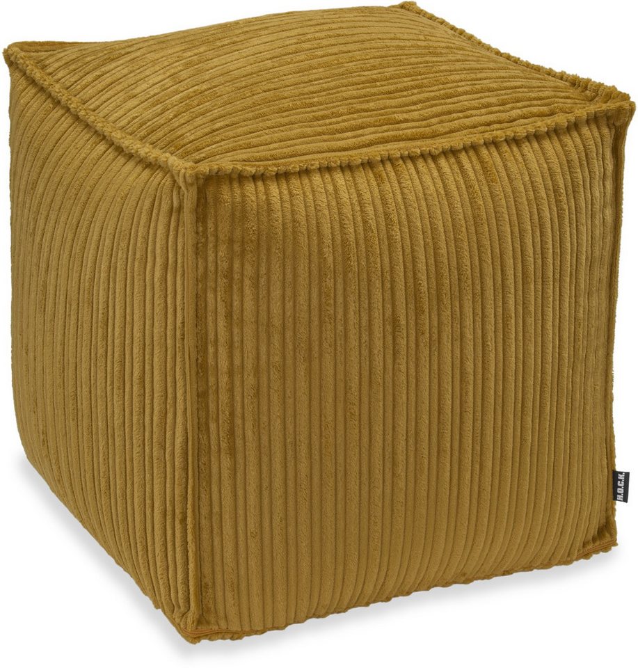 H.O.C.K. Sitzhocker H.O.C.K. Precious Cord Bean Cube Hocker eckig Pouf 40x40x40cm gelb, Hocker, Barhocker & Sitzhocker, Schminktischhocker, Wohnzimmer Hocker von H.O.C.K.