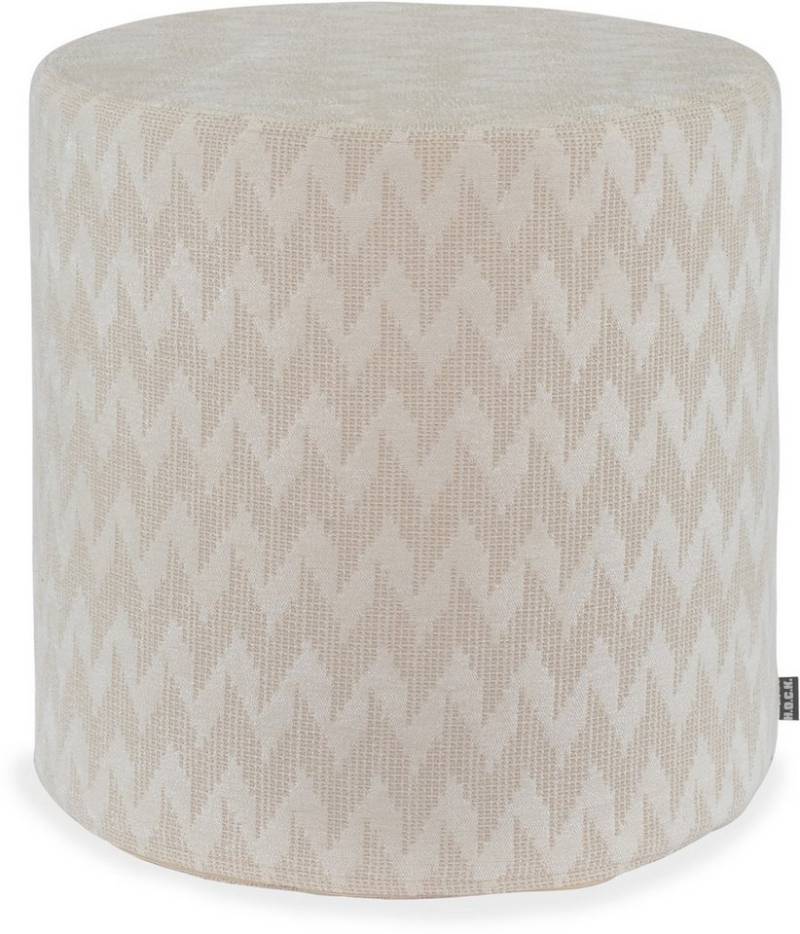 H.O.C.K. Sitzhocker H.O.C.K. Svantje Hocker Pouf Ø45x45cm weiß Zick-Zack, Hocker, Barhocker & Sitzhocker, Schminktischhocker, Wohnzimmer Hocker von H.O.C.K.