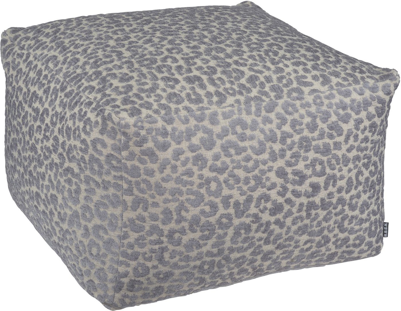 H.O.C.K. Sitzhocker H.O.C.K. Tamaro Bean Cube Hocker 55x55x35cm grau-blau Leo-Muster, Hocker, Barhocker & Sitzhocker, Schminktischhocker, Wohnzimmer Hocker von H.O.C.K.