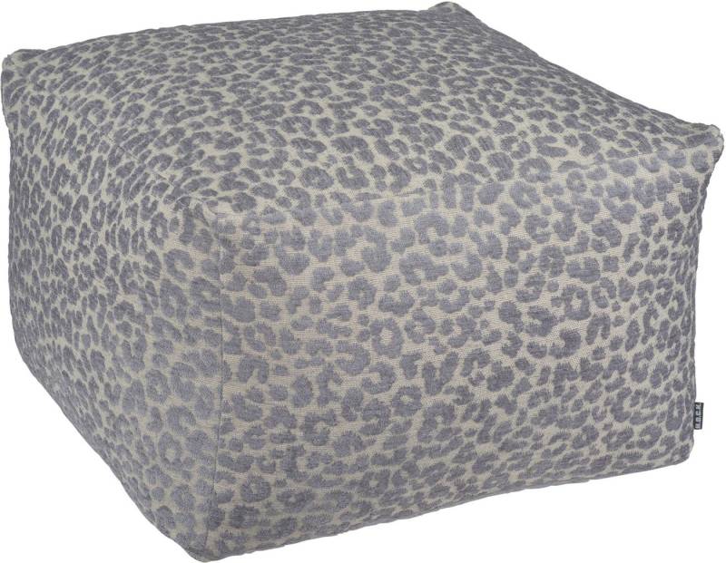H.O.C.K. Sitzhocker H.O.C.K. Tamaro Bean Cube Hocker 55x55x35cm grau-blau Leo-Muster, Hocker, Barhocker & Sitzhocker, Schminktischhocker, Wohnzimmer Hocker von H.O.C.K.