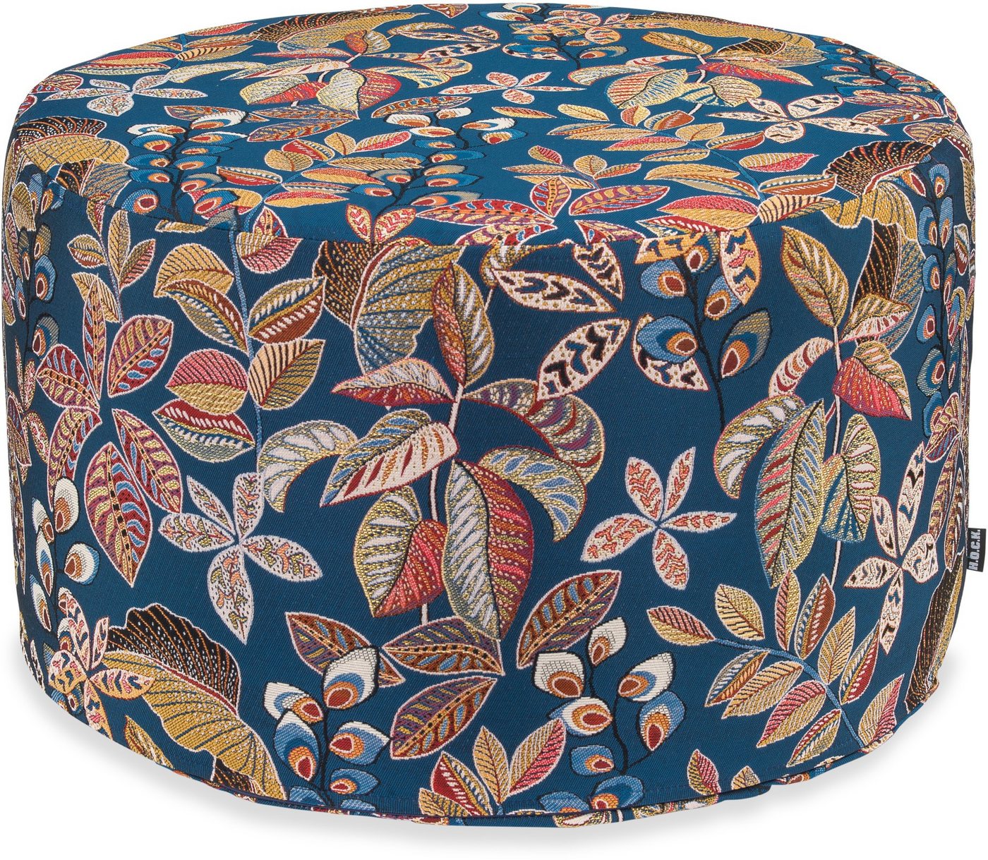 H.O.C.K. Sitzhocker H.O.C.K. Tristan Hocker rund Pouf ø60x40cm blau floral, Hocker, Barhocker & Sitzhocker, Schminktischhocker, Wohnzimmer Hocker von H.O.C.K.