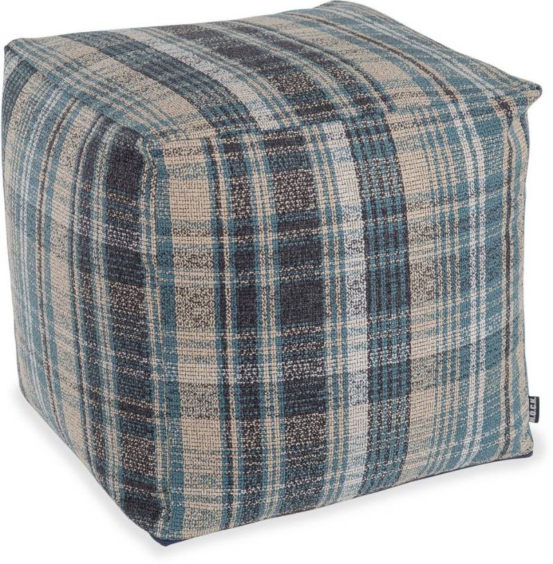 H.O.C.K. Sitzwürfel H.O.C.K. Ardesia Bean Cube kariert Pouf 40x40x40cm blau col. 021, Hocker: Bequem, vielseitig, Wohnzimmer & Schlafzimmer von H.O.C.K.