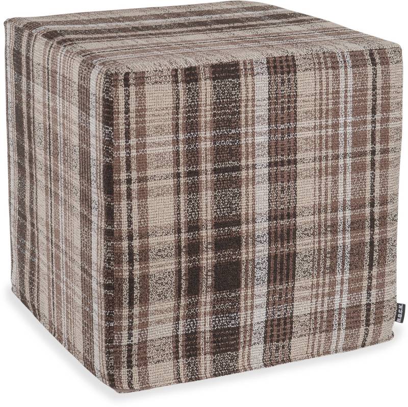 H.O.C.K. Sitzwürfel H.O.C.K. Ardesia Hocker kariert 45x45x45cm braun col. 800, Hocker: Bequem, vielseitig, Wohnzimmer & Schlafzimmer von H.O.C.K.