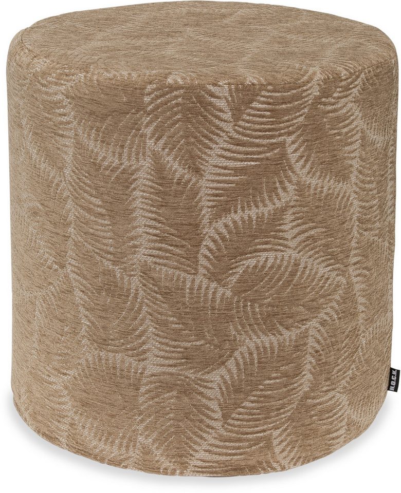 H.O.C.K. Sitzhocker H.O.C.K. Nelly Hocker rund Pouf ø45x45cm Blätter col. 1 taupe / beige, Hocker: Bequem, vielseitig, Wohnzimmer, Schlafzimmer & Flur von H.O.C.K.