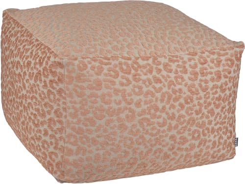 H.O.C.K. Tamaro Bean Cube Hocker - Leo-Muster, 55x55x35 cm (Salmon Powder) von H.O.C.K.