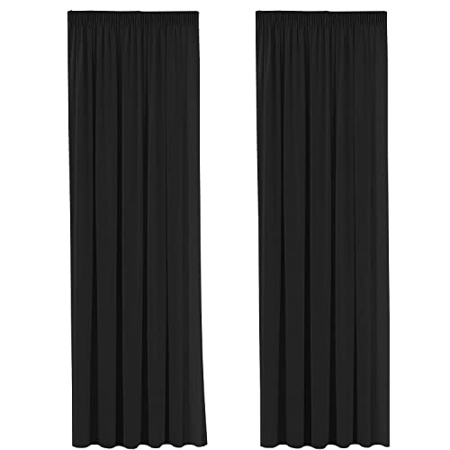 H.VERSAILTEX Gardine blickdichte, Schwarz VerdunkelungsGardine mit Kräuselband, Energiespar & Wärmeisolierend, 2 Stück 228 cm x 167 cm (H x B), 2er-Set von H.VERSAILTEX