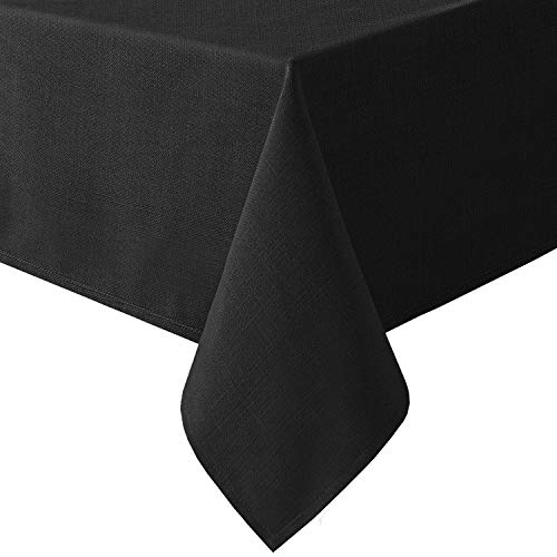 H.VERSAILTEX Leinen-Tischdecken, rechteckig, 137 x 274 cm, Premium-Tischdecke, auslaufsicher, wasserdicht, Tischdecke für Esszimmer, Buffet, extra weicher und Dicker Stoff, faltenfrei, Schwarz H.VERSAILTEX Leinen-Tischdecken, rechteckig, 137 x 274 cm, Premium-Tischdecke, auslaufsicher, wasserdicht, Tischdecke für Esszimmer, Buffet, extra weicher und Dicker Stoff, faltenfrei, Schwarz von H.VERSAILTEX