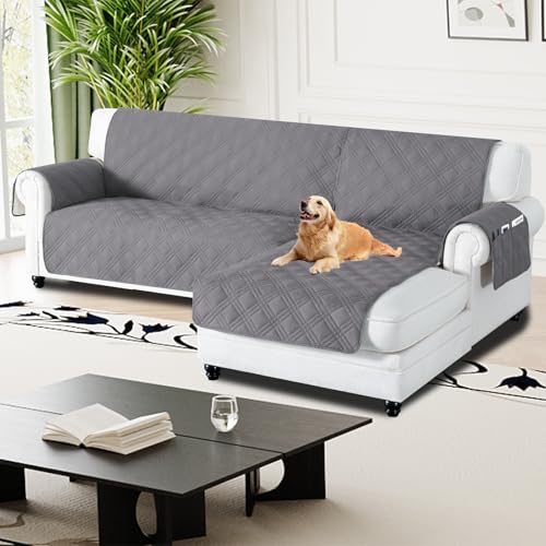 H.Versailtex 100% wasserdichte Couchbezüge für Sektionalsofa, 2-teilige Couchüberzüge, Sektional-Shaisela-Überzug, L-förmig, für Hunde, rutschfest (rechter Chaiselongue-Bezug + 3-Sitzer-Sofabezug, von H.VERSAILTEX