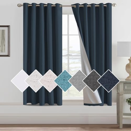 H.Versailtex Verdunkelungsvorhänge aus 100 % Kunstleinen für Wohnzimmer, Ösen, wärmeisoliert, Leinen, strukturierte Vorhänge, rostfreie Ösen, Schlafzimmervorhänge, B 168 x L 137 cm, 2 Paneele, H.Versailtex Verdunkelungsvorhänge aus 100 % Kunstleinen für Wohnzimmer, Ösen, wärmeisoliert, Leinen, strukturierte Vorhänge, rostfreie Ösen, Schlafzimmervorhänge, B 168 x L 137 cm, 2 Paneele, von H.VERSAILTEX