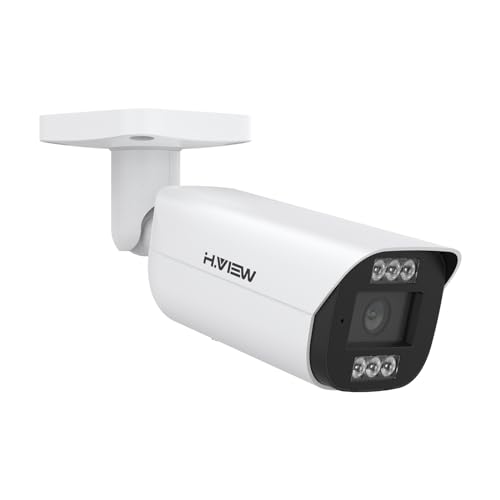 H.VIEW 4K PoE IP Kamera 8MP Überwachungskamera (3840x2160P) mit Mikrofon für Außen/Innen rtsp FTP Wetterfest poe Netzwerk Sicherheitskamera Outdoor IR Nchtsicht/Bewegungserkennung von H.VIEW