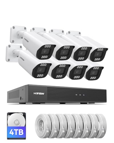 H.VIEW PoE Überwachungskamera Set 4K Überwachungskamera System 8CH NVR Recorder mit 4TB HDD 8X 8MP PoE IP Kamera Aussen 24/7 Aufnahme,IR Nachtsicht H.VIEW PoE Überwachungskamera Set 4K Überwachungskamera System 8CH NVR Recorder mit 4TB HDD 8X 8MP PoE IP Kamera Aussen 24/7 Aufnahme,IR Nachtsicht von H.VIEW