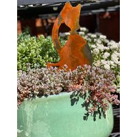 Fuchs in Edelrost, Gartenstecker, Gartendekoration von H2Metalldesign