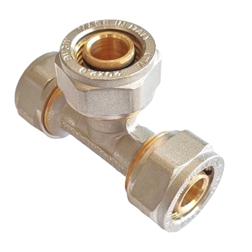 H2O-Flex® 26er Schraubfitting - T-Stück 26 x 3,0mm Klemmringverschraubung für Aluverbundrohr und Mehrschichtverbundrohr DVGW von H2O-Flex