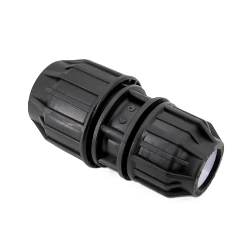 H2O-Flex® Black Edition PP - Fitting Kupplung reduziert 32-25 mit DVGW Klemmverbinder PE Verschraubung für PE Rohr Verschraubung Adapter von H2O-Flex