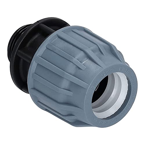 H2O-Flex® PP-Fitting mit DVGW, Klemmverbinder - 25er PE Verschraubung AG Adapter mit 1/2" Aussengewinde, für 25 mm PE Rohr von H2O-Flex