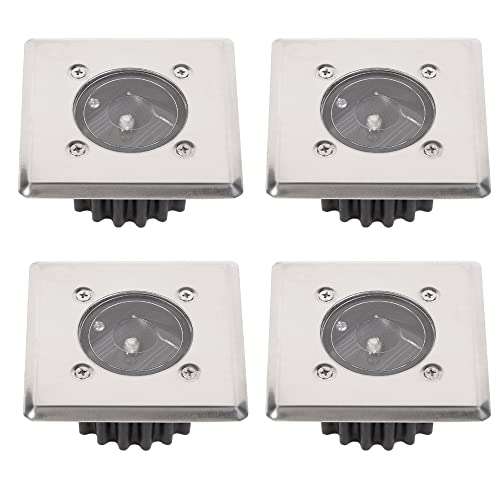 H4L 4x LED Solarleuchte Bodeneinbaustrahler 85x85mm eckig 4er Set Solarlampe Einbaustrahler Bodeneinbauleuchte trittfest von H4L