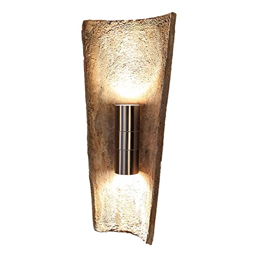H4L Aussenwandleuchte Dachziegel Leuchte Up & Down Wandlampe GU10 Edelstahl IP44 Ziegelleuchte Nonnenziegel von H4L