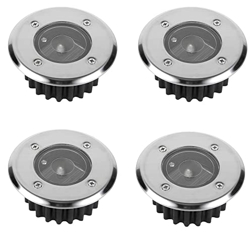 H4L 4x LED Solarleuchte rund Bodeneinbaustrahler Ø 85mm Solarlampe 4er Set Einbaustrahler Bodeneinbauleuchte trittfest von H4L