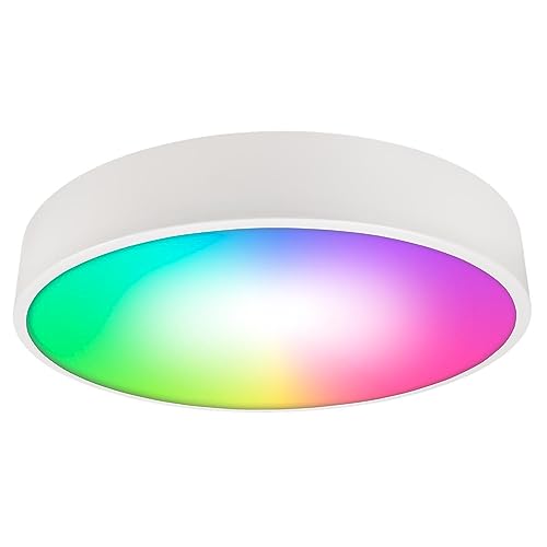 H4L Deckenleuchte WIFI Deckenlampe LED rund Ø 40cm 35W RGB Smart Life App Wandlampe Weiß von H4L