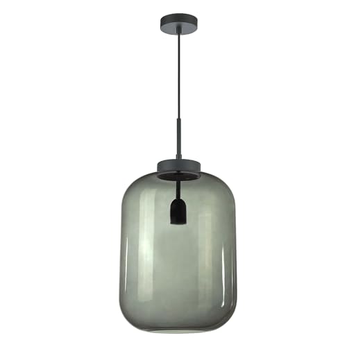 H4L Hängeleuchte Hängelampe Rauchglas E27 Pendellampe Pendelleuchte max.60W IP20 modern XXL Ø 30cm von H4L