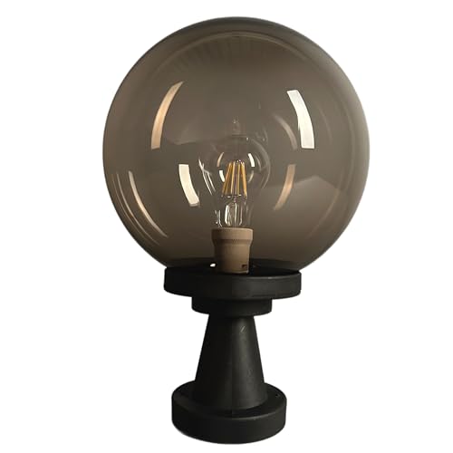 H4L Kugelleuchte Kugellampe Außenleuchte Tower transparent smoke Ø 20cm Gartenlampe E27 von H4L