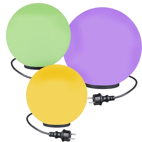 Kugelleuchten Kugellampen RGB 3er Set Ø 30/40/50cm Außenleuchte LED Garten Lampe E27 230V von H4L
