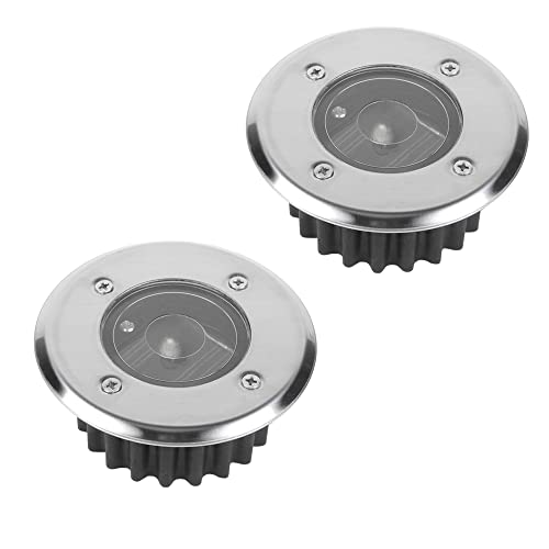 H4L Solarleuchte 2er Set Bodeneinbaustrahler 85x85mm rund Solarlampe Einbaustrahler Bodeneinbauleuchte trittfest Dämmerungssensor von H4L