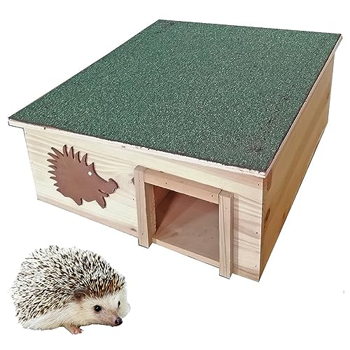 Igelhaus Igelunterkunft Igelbehausung Holz Igel Unterkunft 37x37x18cm Schlafhaus Tierschutz Winterschlafquartier Igelhöhle von H4L