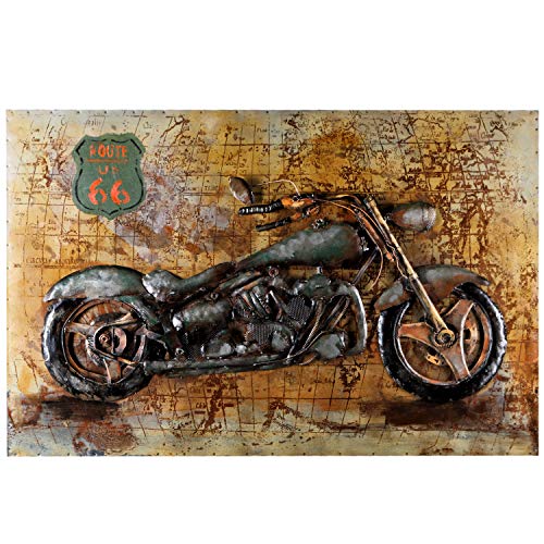 Metallbild Motorcycle 66 Wandbild 3D Bild Metall Relief Unikat handgefertigt 115x75 cm von H4L