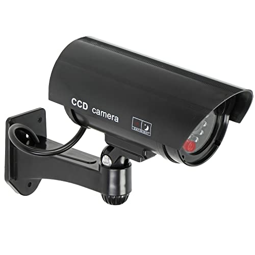 H4L Überwachungskamera CCD Attrappe schwarz Kamera Dummy LED Video Security Fake Blinklicht Cam von H4L