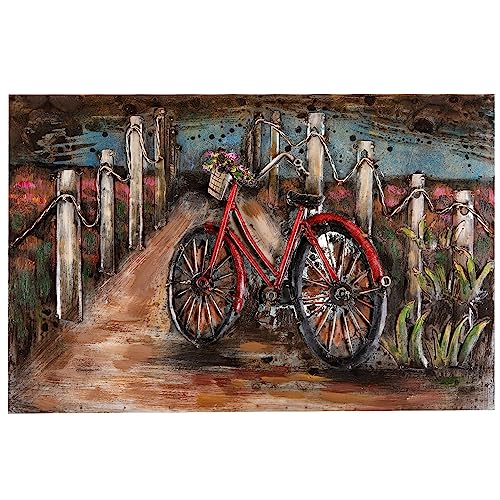 Wandbild Metallbild 3D Bild Relief Bicycle Red Unikat handgefertigt Fahrradbild Motivbild Metall von H4L