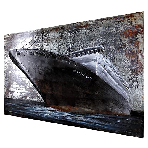 Wandbild Metallbild Cruiser Schiff 120x80 cm Unikat hangefertigt Bild 3D Relief Crusiser von H4L