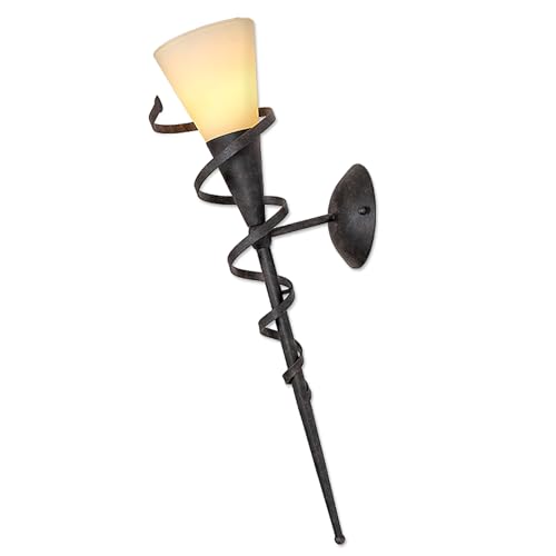 Wandfackel Wandleuchte mit Spirale Wandlampe E14 Rostfarben Scavoglas Leuchte 230V von H4L