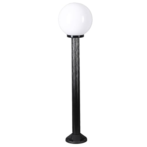 Wegeleuchte Wegelampe Außenleuchte Gartenlampe Kugel Opal 25cm Ø, Höhe 100cm von H4L