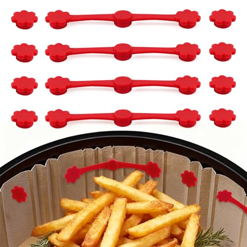 HA BIN Magnete für Airfryer Backpapier, Silikon Hitzebeständige Magnetschnallen zum Fixieren von Backpapier, verhindern Verrutschen & Verbrennen, Heißluftfritteuse Zubehör HA BIN Magnete für Airfryer Backpapier, Silikon Hitzebeständige Magnetschnallen zum Fixieren von Backpapier, verhindern Verrutschen & Verbrennen, Heißluftfritteuse Zubehör von HA BIN