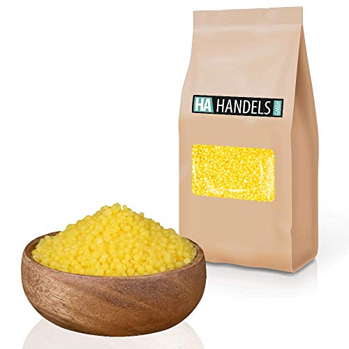 HA Handels GmbH Bienenwachs Pastillen gelb naturbelassen für Naturkosmetik Kerzen Wachstücher Creme Lippenbalsam ungebleicht zum Schmelzen wiederverschließbare Verpackung 500g - 2,5kg (500g) von HA Handels GmbH