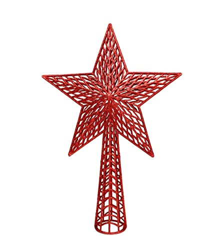 HAAC Baumspitze Stern für Weihnachtsbaum Größe 38 cm Farbe rot mit Glittern Weihnacht Weihnachten von HAAC