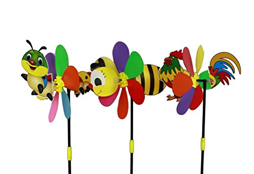 HAAC Windrad mit Tiermotiv Biene Hahn oder Schmetterlingsraupe Länge 52 cm Größe 23 cm Farbe bunt HAAC Windrad mit Tiermotiv Biene Hahn oder Schmetterlingsraupe Länge 52 cm Größe 23 cm Farbe bunt von HAAC