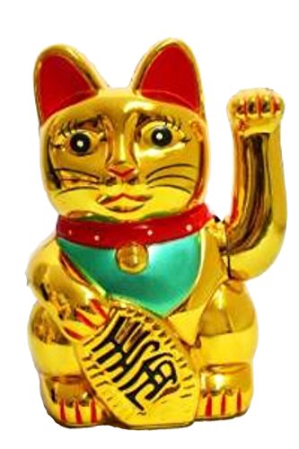 HAAC Winkekatze Glückskatze Glücksbringer Farbe Gold 13 cm von HAAC