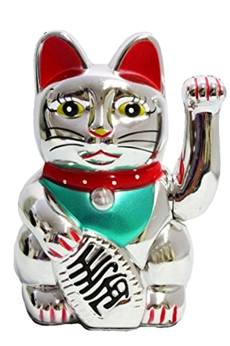 HAAC Winkekatze Glückskatze Glücksbringer Farbe Silber 13 cm von HAAC