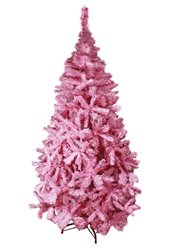 HAAC künstlicher Weihnachtsbaum in Farbe pink 180 cm Tannenbaum aufklappbar mit Metallständer Ständer von HAAC