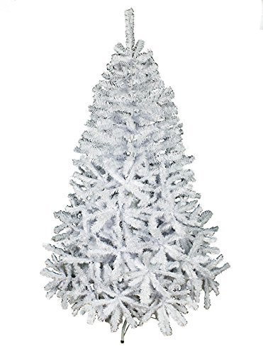 HAAC künstlicher Weihnachtsbaum in Farbe weiß 180 cm mit 600 Zweigen Tannenbaum aufklappbar mit Metallständer Ständer von HAAC