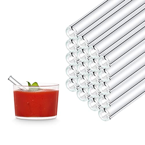 HALM Glasstrohhalme 50x 10 cm kurz gerade für Gastronomie Wiederverwendbar Trinkhalm für B52 Shot Glas Suppe - Spülmaschinenfest - Nachhaltig - Glastrinkhalme Glasstrohalme für Shot-Gläser von HÅLM