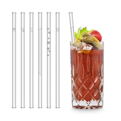 HALM Glasstrohhalme Dackel Geschenke Edition 6 x 20 cm mit niedlichen Dackelmotiven Wiederverwendbar & spülmaschinenfest Strohhalme Liebhaber Geschenk Hunde HALM Glasstrohhalme Dackel Geschenke Edition 6 x 20 cm mit niedlichen Dackelmotiven Wiederverwendbar & spülmaschinenfest Strohhalme Liebhaber Geschenk Hunde von HÅLM