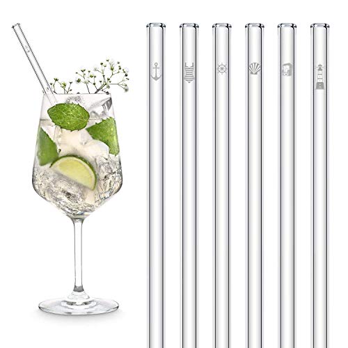 HALM Ostsee Motive Edition | 6 Stück gerade 20 cm mit Gravur | Urlaub Meer Strand Leuchtturm Muschel Mini Deko Geschenk | Wiederverwendbare Glas-Trinkhalme graviert - Glasstrohalme HALM Ostsee Motive Edition | 6 Stück gerade 20 cm mit Gravur | Urlaub Meer Strand Leuchtturm Muschel Mini Deko Geschenk | Wiederverwendbare Glas-Trinkhalme graviert - Glasstrohalme von HÅLM