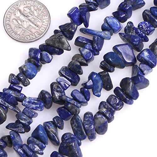 HAAMIIQII 5-8mm Natürliche Blaue Lapis Lazuli Chips Perlen Unregelmäßige Chip Steine Lose Edelstein Perlen für Schmuck Making Strang 80 cm von HAAMIIQII