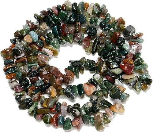 HAAMIIQII 5-8mm Natürliche indische Achat Chips Perlen Unregelmäßige Chip Steine Lose Edelstein Perlen Energie Heilung Perlen für Schmuck Making Strang 80 cm von HAAMIIQII