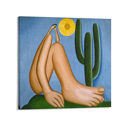 HAATTI Abaporu von Tarsila Do Amaral Poster Wandkunst Gemälde Leinwand Geschenk Wohnzimmer Drucke Schlafzimmer Dekor Kunstwerke 40 x 40 cm von HAATTI