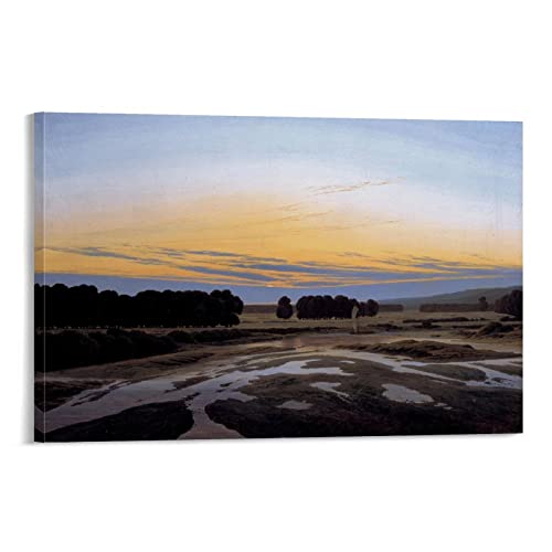 HAATTI Caspar David Friedrich Poster Leinwandkunst und Wandkunstdruck, modernes Familien-Schlafzimmer, 60 x 90 cm von HAATTI