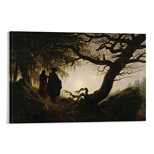 HAATTI Caspar David Friedrich Poster Wandkunst Scrollbild Leinwand Gemälde Bild Wohnzimmer Dekor Zuhause 30 x 45 cm von HAATTI